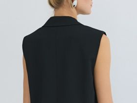 Двубортный жилет, Черный