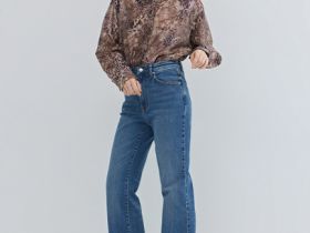 Джинсы Bootcut с высокой посадкой, Синий