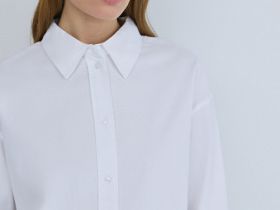 Свободная рубашка из хлопка, Белый