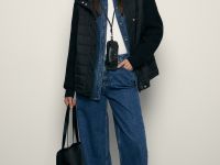 Утепленная куртка с вязаными рукавами