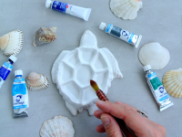 Палитра художественная керамическая "ЧЕРЕПАШКА" мини