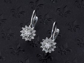 Серьги из белого золота с бриллиантами э0901сг04202942