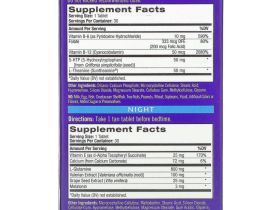 Natrol, средство от стресса и тревожности для приема днем и ночью, два блистера по 30 таблеток в упаковке (всего 60)