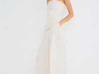 Брюки из поливискозы со складками, Бежевый