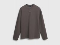 Свитшот с вырезом хенли, Коричневый