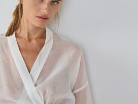 Блузка из лиоцелла на запах, Белый