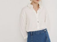 Рубашка изо льна с вискозой, Белый