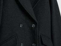 Длинное двубортное пальто, Черный