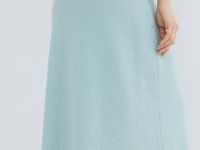 Вязаная юбка А-силуэта, Зеленый