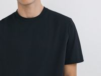 Футболка из мерсеризованного хлопка с принтом, Черный