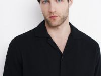 Рубашка из муслина с коротким рукавом, Черный