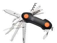 Нож перочинный Stinger 95 мм, 15 функций, черный/оранжевый