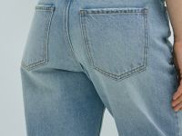 Прямые джинсы с высокой посадкой, Голубой