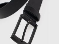 Ремень из искусственной кожи с пряжкой, Черный