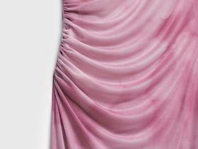 Платье из сетки со сборками, Розовый