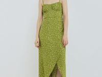 Платье-бюстье с принтом, Зеленый