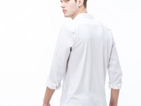 Мужская рубашка Lacoste из льна приталенного кроя