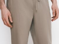Брюки изо льна, Бежевый