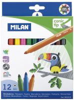 Набор фломастеров MILAN 12 цв, на водной основе, в картонной упаковке