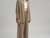 Свободные брюки со льном