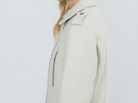 Куртка-косуха из искусственной кожи, Бежевый