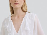 Блузка из шифона с рюшами, Белый