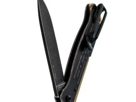 Складной нож Sanrenmu PT611-SB, сталь 12C27, рукоять нержавеющая сталь, черный