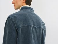 Рубашка из вельвета с эффектом стирки, Синий