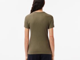 Женская футболка Lacoste приталенного кроя из хлопка в рубчик
