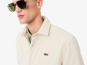Мужская вельветовая утепленная рубашка Lacoste