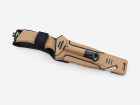 Нож для выживания с огнивом и точилкой Ganzo G8012, коричневый