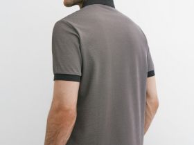 Поло из шелковистого пике, Коричневый