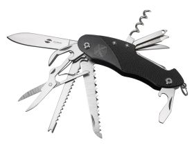 Нож перочинный Stinger FK-KG5011L7B 96 мм, 15 функций, черный, в блистере