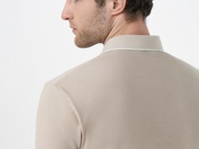 Поло из шелковистого пике, Бежевый
