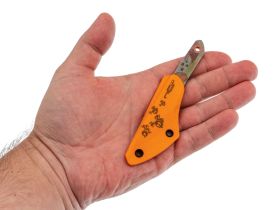 Скелетный нож N.C.Custom Киридаши Koi Винни-Пух #1, сталь AUS-8, ножны оранжевый Kydex
