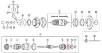 Правый подшипник планетарной втулки Shimano 3C41 7/32" на 8 шаров (серый)