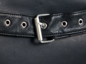 Мини-юбка из искусственной кожи для девочек, Черный