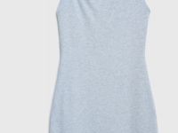 Платье макси на тонких бретелях, Серый