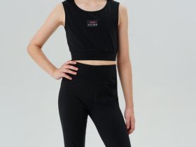 Комплект трикотажный для девочек: топ, брюки (легинсы)