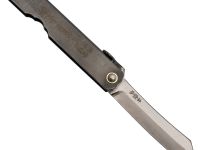 Нож складной Higonokami Nagao Kanekoma, 80мм, сталь SK-5 3 слоя, рукоять нержавеющая сталь черная