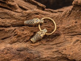 Фурнитура для браслета Концевики Змеи малые, бронза