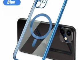 Чехол-накладка Case Show Youself Magsafe для Apple iPhone 11 пластиковый (голубая рамка)