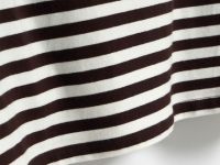 Футболка в полоску со спущенным плечом, Коричневый