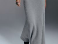 Трикотажная юбка А-силуэта из ангоры, Серый