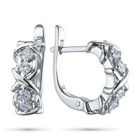 Серьги из белого золота с бриллиантами э4701сг04201504