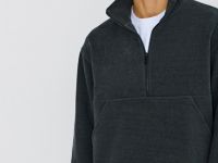 Свитшот с воротником-стойкой на молнии, Серый