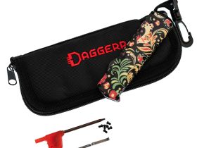 Фронтальный автоматический нож Daggerr Кощей Khohloma, сталь D2, рукоять алюминий