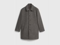 Однобортное пальто в клетку, Коричневый