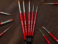 Кисть синтетика имитация колонка №5 круглая Roubloff "1S14" ручка фигурная