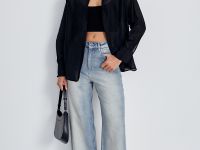 Джинсы wide leg fit женские